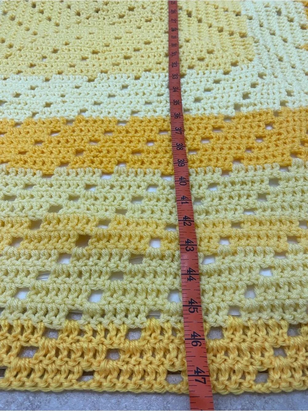 Handmade Sunny Yellow Crochet Throw Blanket